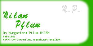 milan pflum business card